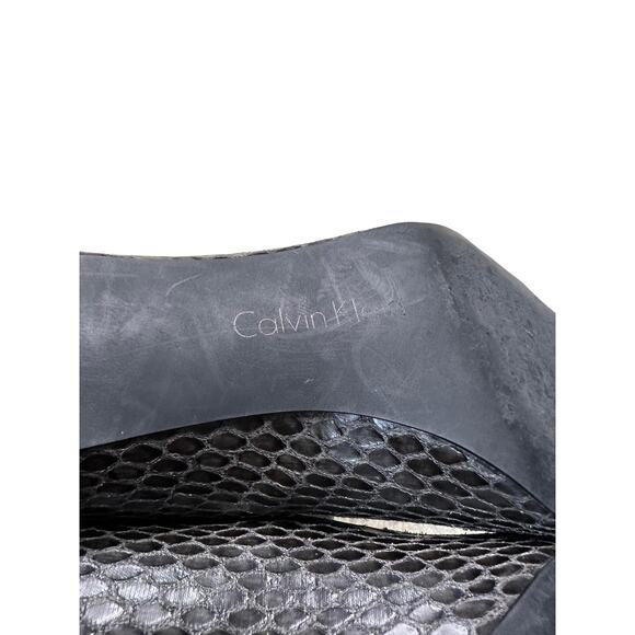 Calvin‎ Klein Size Tasha Women's Black Snakeskin Pointed Toe Pump Heels 8.5 - Picture 10 of 10